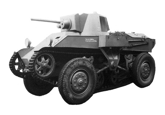 Stridsvagn fm/30 L-30 convertible tank/armored car with the weird wheel-cum-track arrangement in the 1930s.