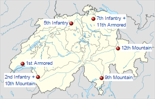 Swiss army brigades locations