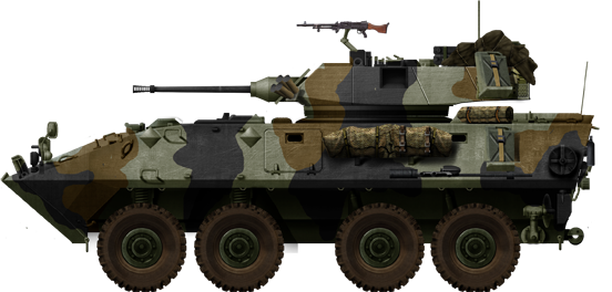 LAV-25 prototype 4-tone desert Pattern, Delta area, Marine Corps, Twenty Palms Cal. 1982