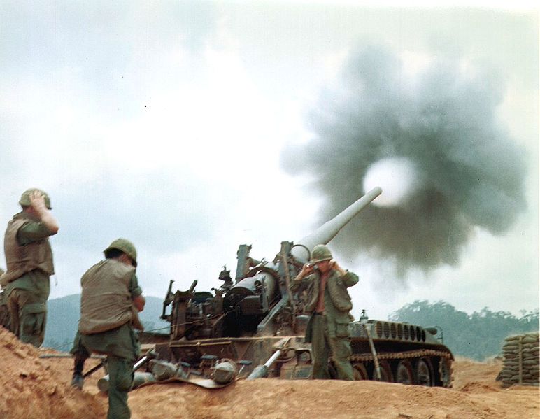 M107 firing in Vietnam 1968.