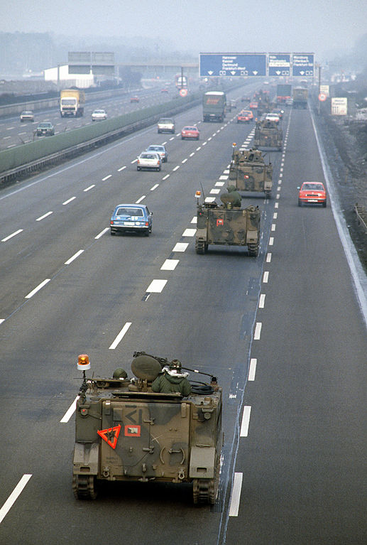 German M113s in a convoy exercize Reforger 85
