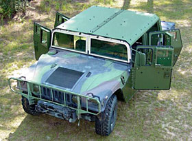 Marine Humvee with bolt-on armour