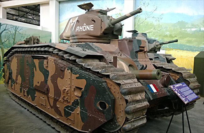 Char B1 bis Renault French WW2 Heavy Tank can be found at the French Tank Museum in Saumur