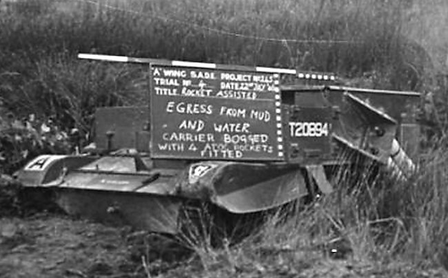 Rocket equipped Universal Carrier experimental vehicle