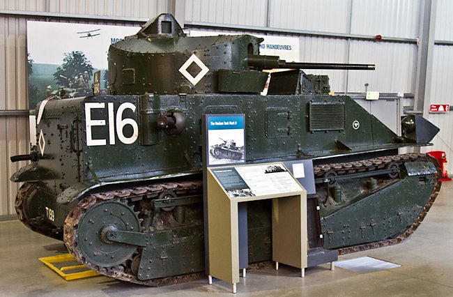 Surviving Vickers Medium MkII tank at the Tank Museum, Bovington, England