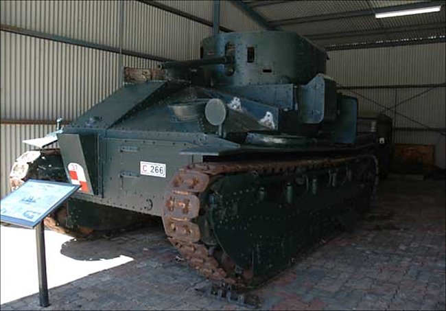 British Vickers Medium MkII tank at the RAAC Memorial, Army Tank Museum, Puckapunyal, Victoria, Australia