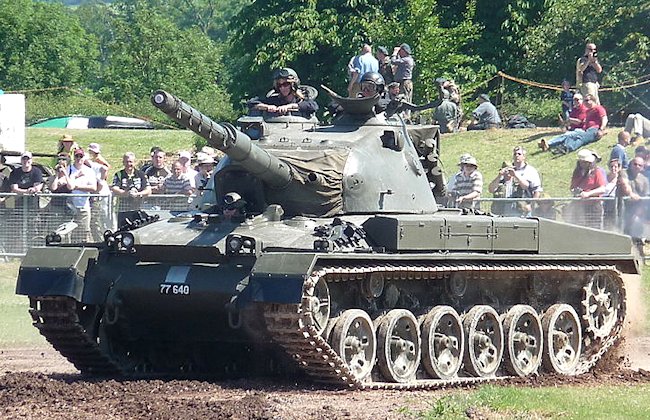 Swiss Army restored Panzer 61 tank at the Steel Fest Parade