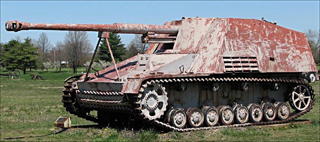German Nashorn self propelled gun was used as a tank destroyer. It can be found at the U.S. Army Center for Military History Storage Facility, Anniston, AL, USA