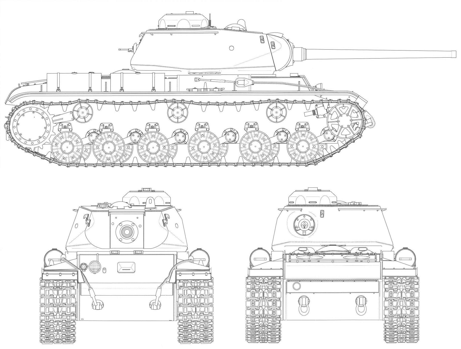 Technical drawing of a KV-85