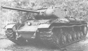 The KV-85G prototype. It is distinguishable as it has a hull DT visible and no enlarged commander's viewport, as seen on the IS-85 turret