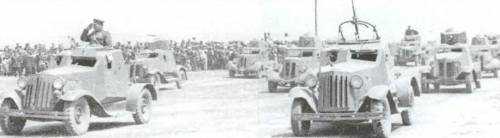 Some D-12s on parade in Mongolia, autumn, 1945