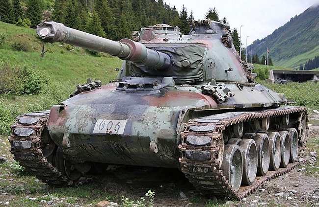 Preserved Swiss Army Panzer 68 at Hinterrhein 