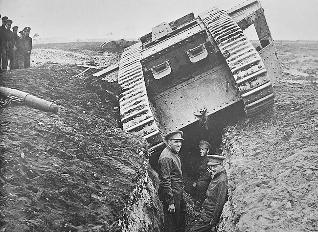 ditched Mk III tank was taken at the training camp at Wool