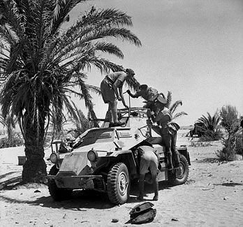 Sd.Kfz.222 inspected by British troops