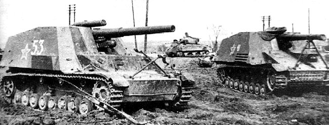 Some Hummel SPGs were captured and used by the Soviet Red Army