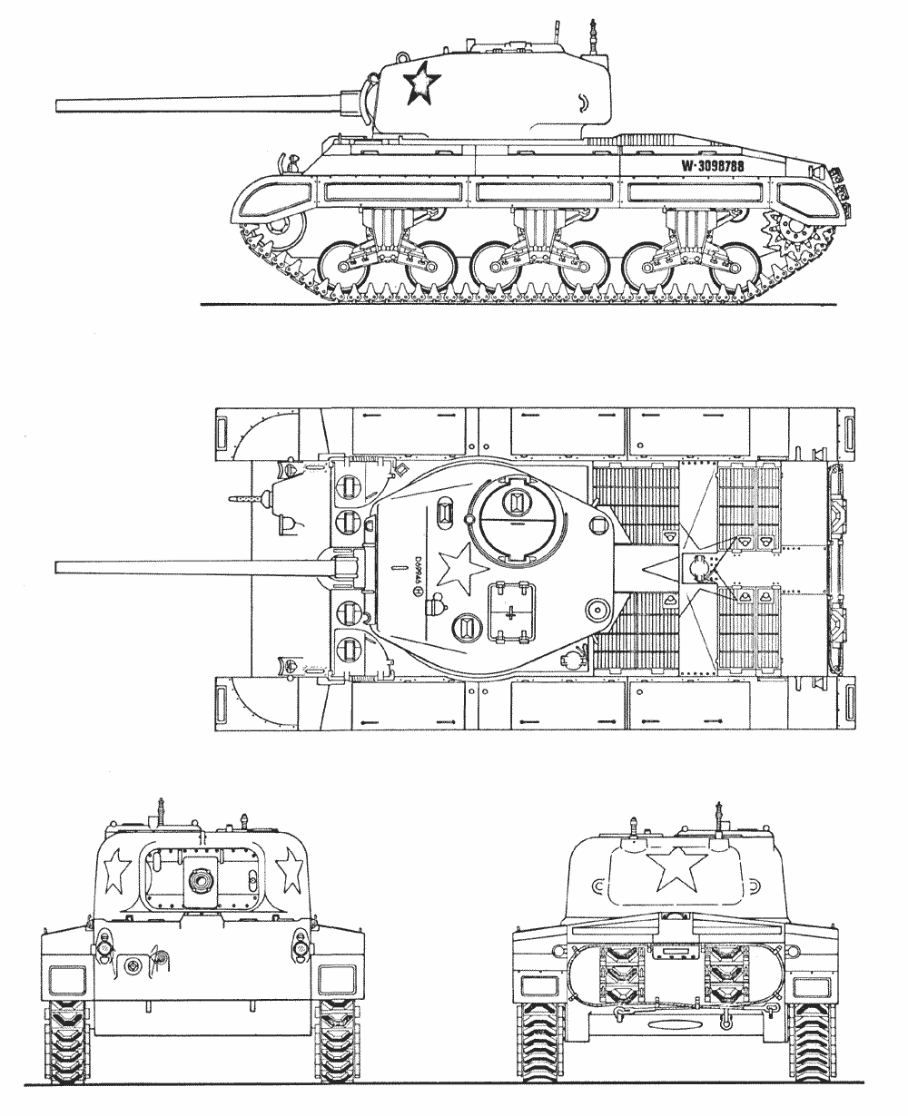 T23 prototype blueprint - Source: Pershing: a history of the medium tank T20 series
