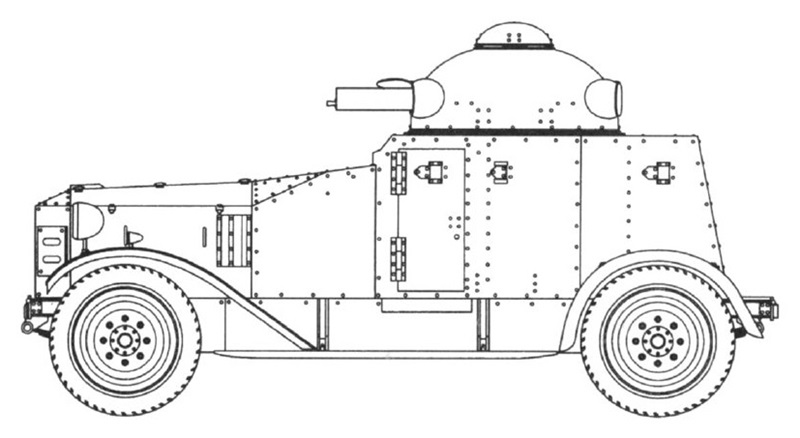Blueprint of the Crossley Type 2587 (IGA-1 armored car)