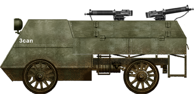 Illustration of the Autocar armoured car