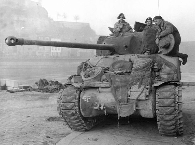 British Sherman Firefly at the battle of the Bulge