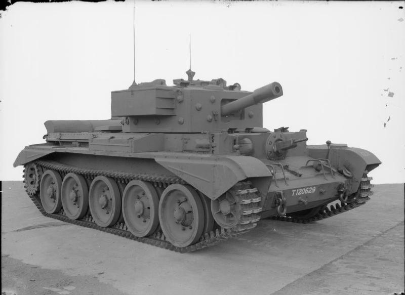 A Cromwell Mark VI, the close support version equipped with a 95 mm (3.74 in) howitzer.