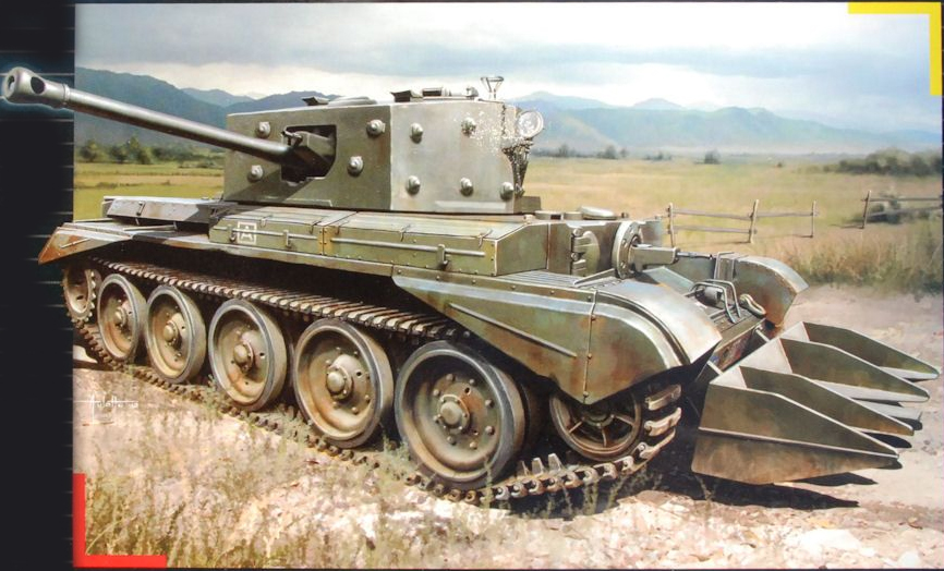 Another artist impression of a Cromwell with hedgerow cutters, Revell boxart