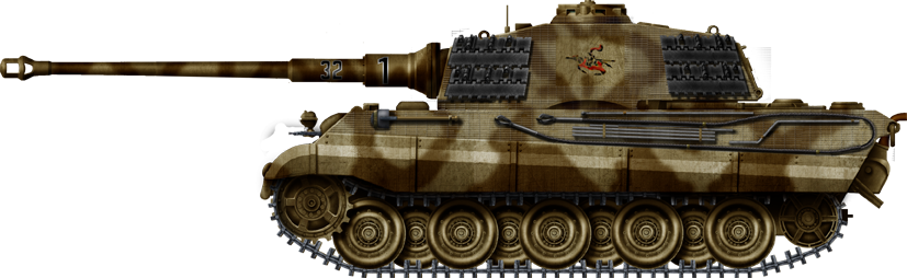 Panzer VI Königstiger with early Krupp turret with the curved front meant for the Porsche design