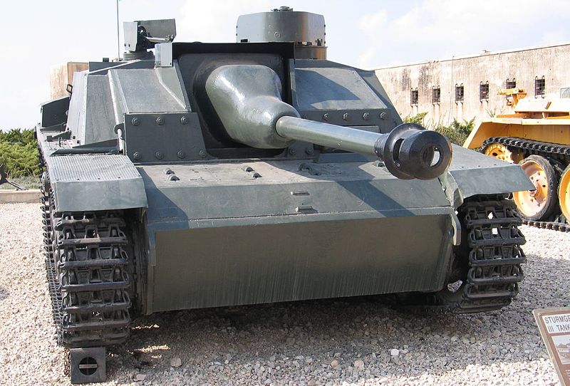 Front view of a former Syrian StuG III