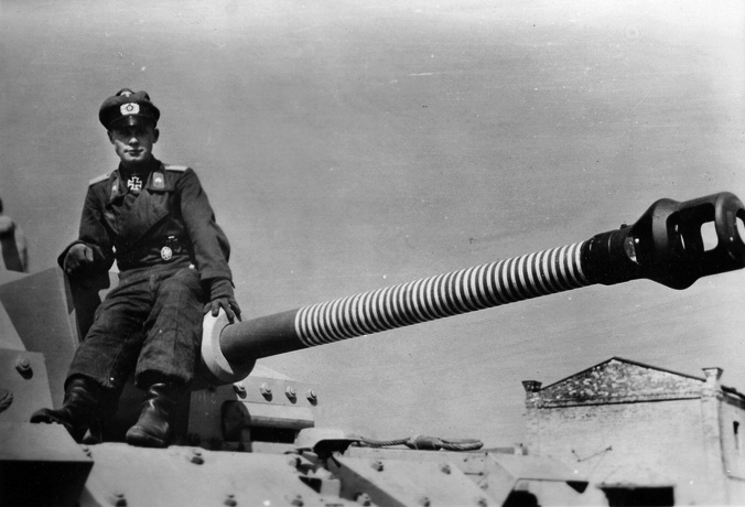 Leutnant Walther Oberloskamp on his StuG III
