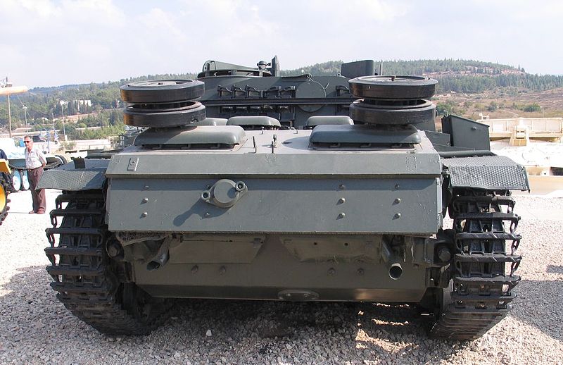 Rear view of a former Syrian StuG III