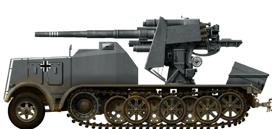 German WW2 self-propelled half track 8.8 cm FLAK 1939