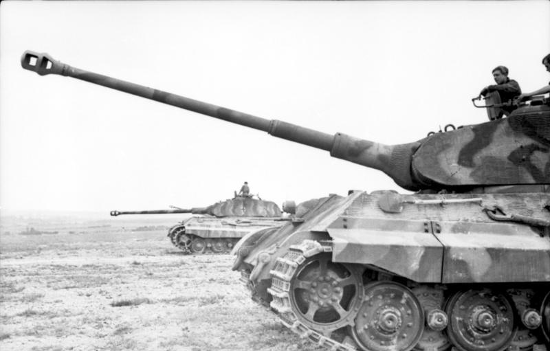King Tiger with the early Krupp turret design with the curved front in France, 1944
