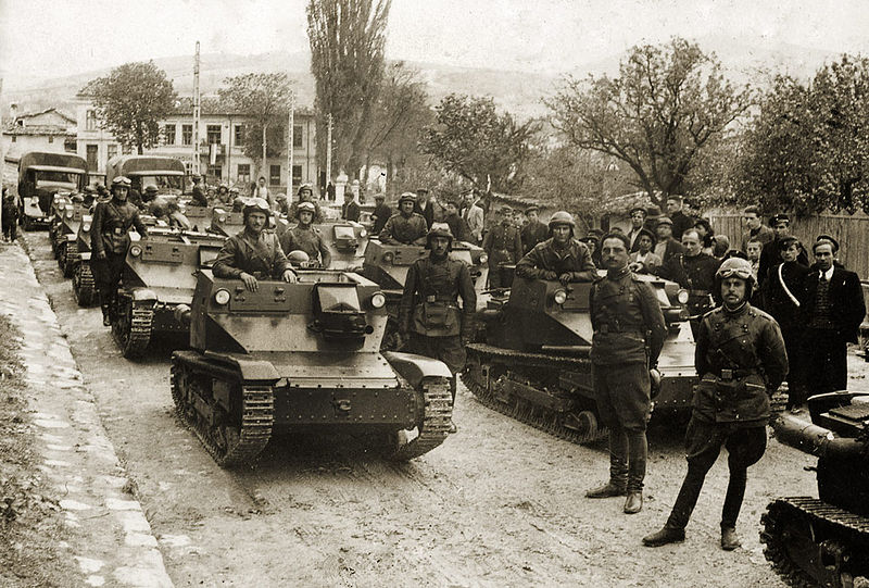 The Italian CV-33 Tankette. The 2 man crew of this tiny tank were