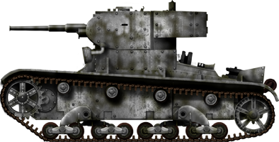 T-26 model 1934 Ehkranami, up-armored with extra 30-40 mm (1.18-1.57 in) bolted plates, 5th Armored Brigade, Leningrad sector, November 1941